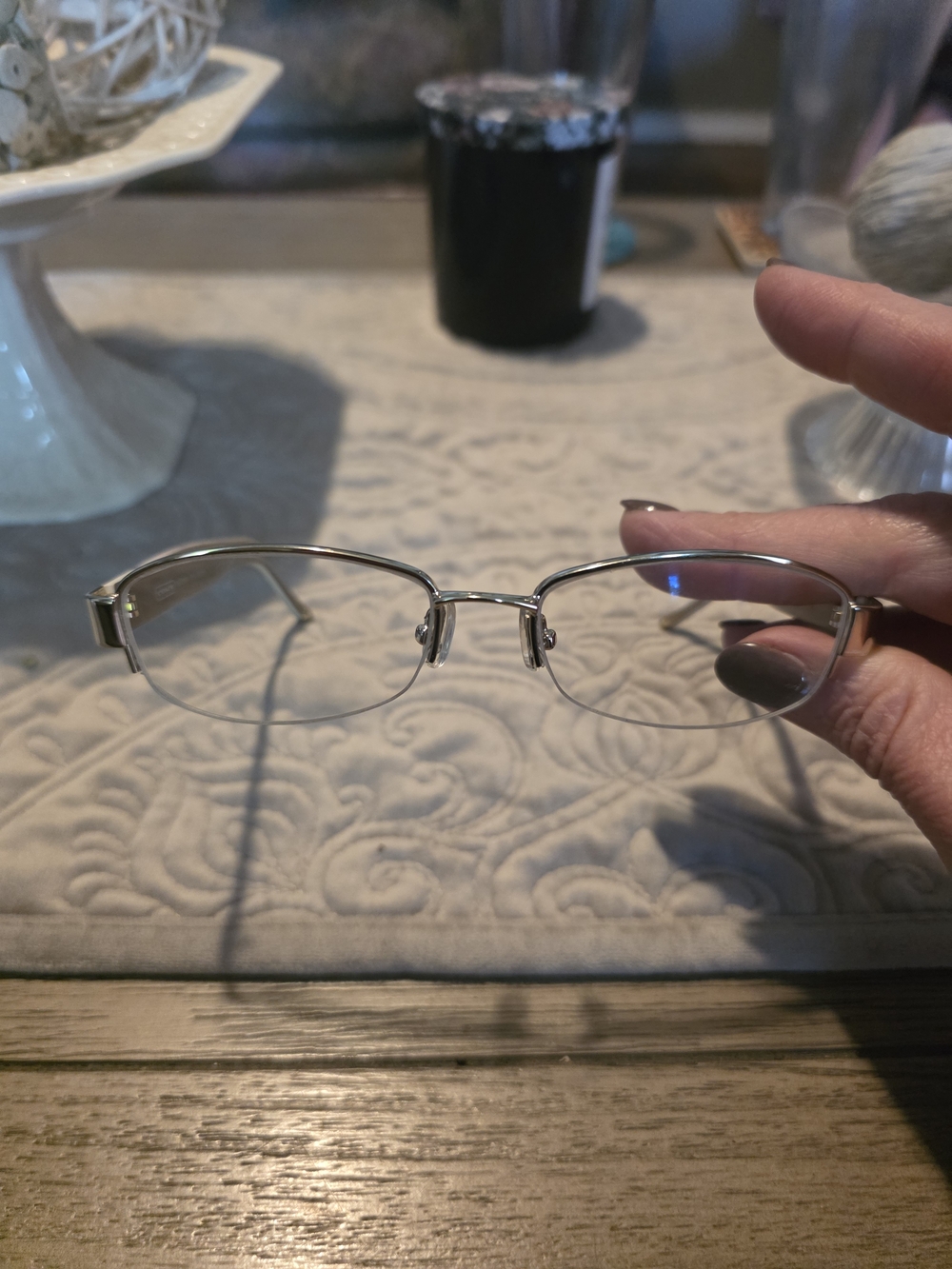 Coach Silver Rimless Oval Eyeglasses